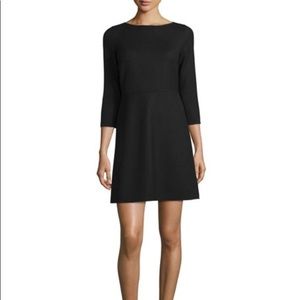 Theory Kamillina Black 3/4 Sleeve Dress